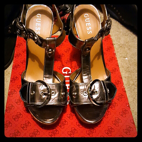 Guess Shoes - Guess pewter slingback sandals