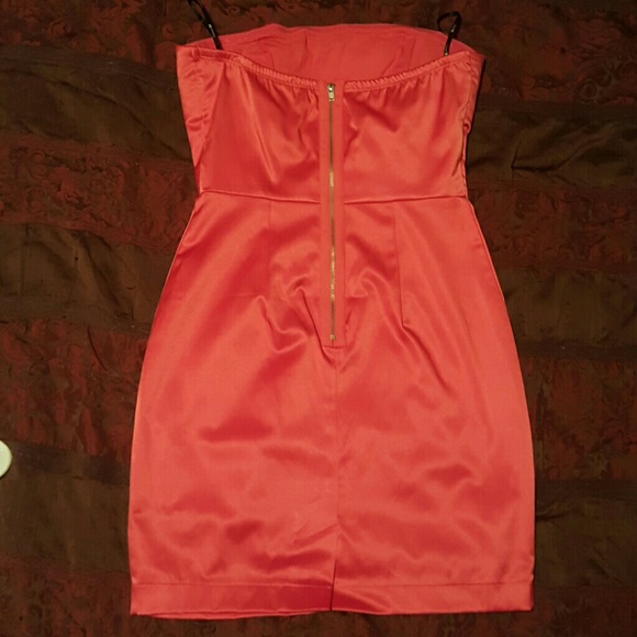 DONATED*  Coral Strapless Dress - Picture 2 of 4