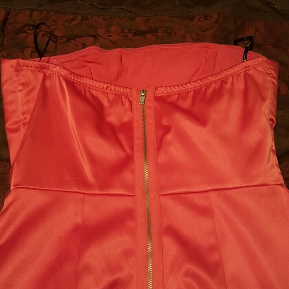 DONATED*  Coral Strapless Dress - Picture 3 of 4