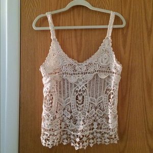 Lace patterned tank
