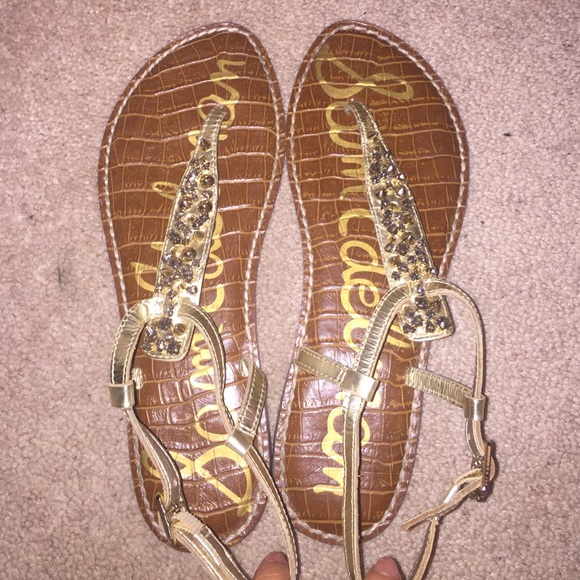 gold studded sandals