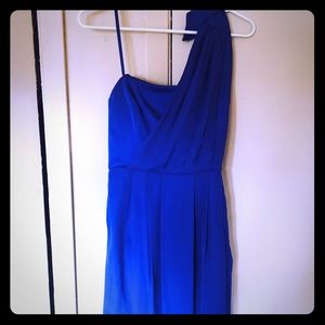 Royal Blue BCBG one shoulder cocktail dress