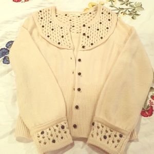 Anthropologie Sleeping Snow Wool Cashmere Sweater