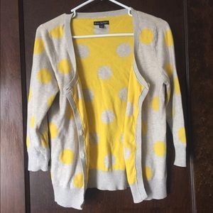 Grey and Yellow Polka Dot Cardigan