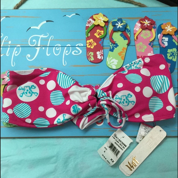 LOST bikini top reversible , size large NWT