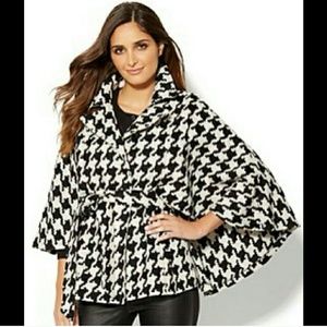 NWT houndtooth peacoat cape jacket