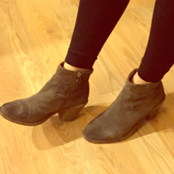 All Saints 2014 side zip booties in gray