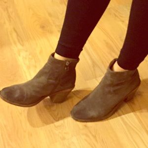 All Saints 2014 side zip booties in gray