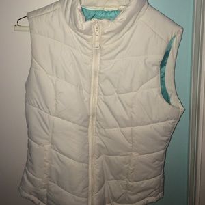 White puffy vest