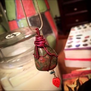 Unakite Handmade Healing Crystal Necklace
