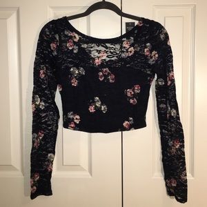 Abercrombie & Fitch floral lace crop top