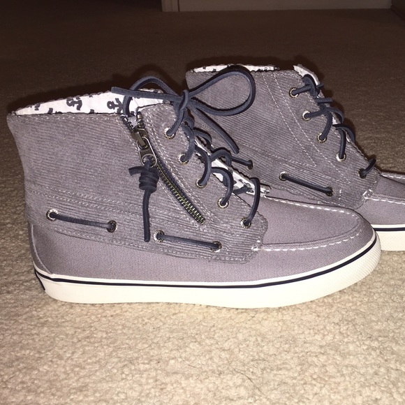 Gray Sperry Boots
