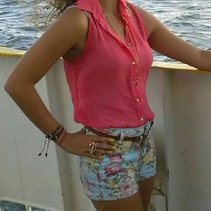 Floral High Waist Shorts