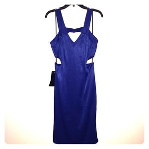 bebe multi keyhole midi dress.