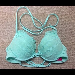 Victoria's Secret Aqua Crochet Bikini Top