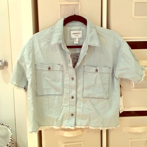 Brand new woven denim shirt