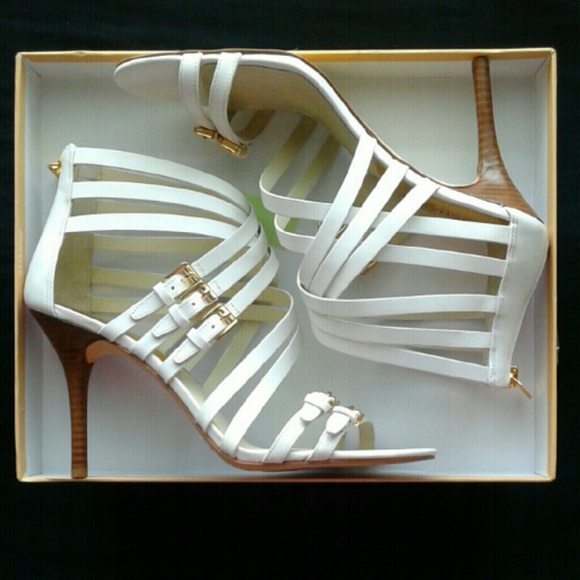 MICHAEL Michael Kors Shoes - Ava leather white strappy sandals shoes SOLD!!