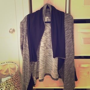 Like new draped black and white sweater