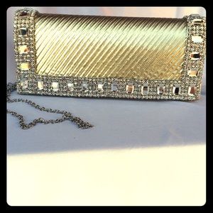 Gold evening clutch