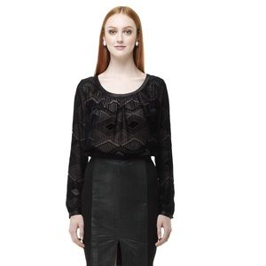 Club Monaco Geometric Velvet Jessica Shirt