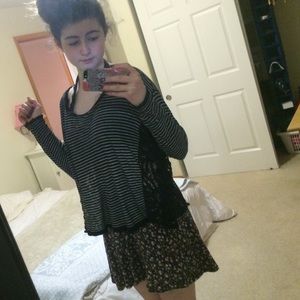 black and white striped sweater