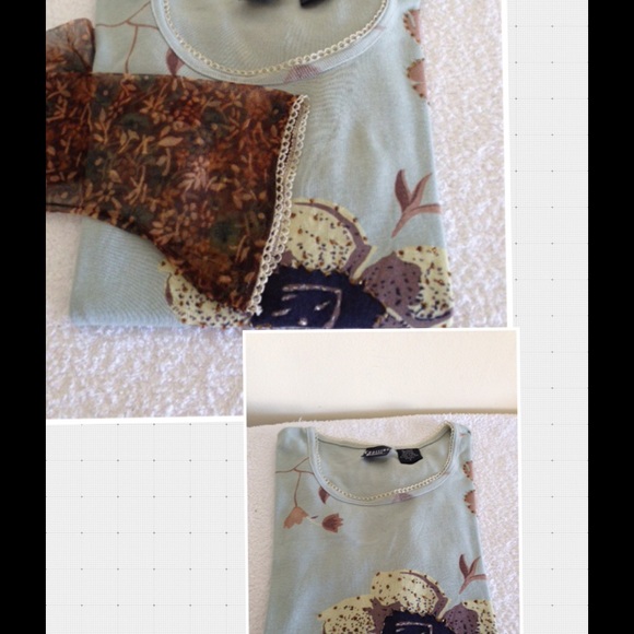 Cute top with all sheer long sleeves, Crosspointe. - Picture 3 of 3