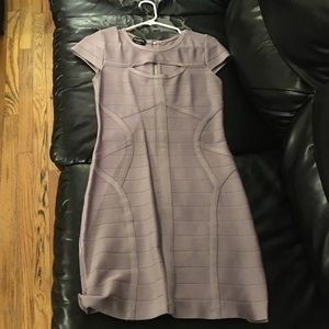 lilac bodycon dress fits perfectly