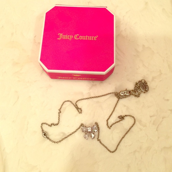 Juicy Couture Silver Bow Wish Pendant Necklace