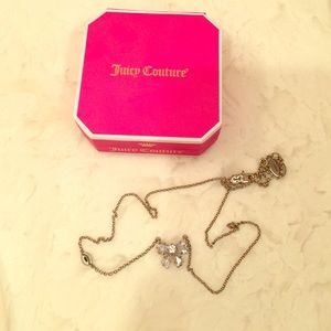 Juicy Couture Silver Bow Wish Pendant Necklace