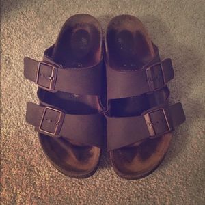 Brown leather Birkenstocks