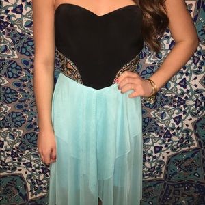 Light blue flowy homecoming dress