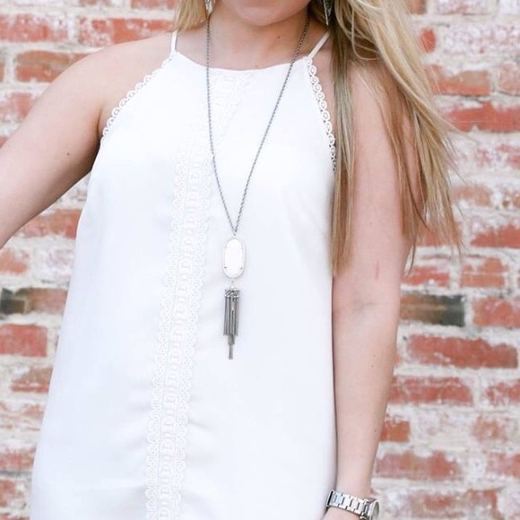 Kendra Scott Rayne White Pearl & Silver Necklace