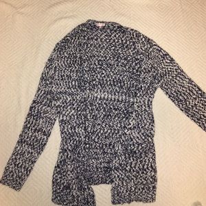 Blue and white cardigan