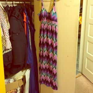 A purple and blue dress