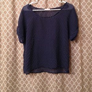 Sheer Delia's polka dot top!