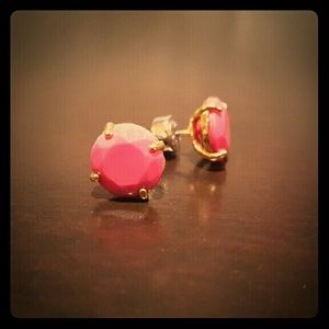Fossil Pink and Gold Studs