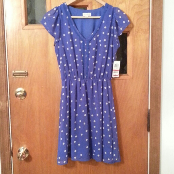 Maison Jules Polka Dot Flutter Dress