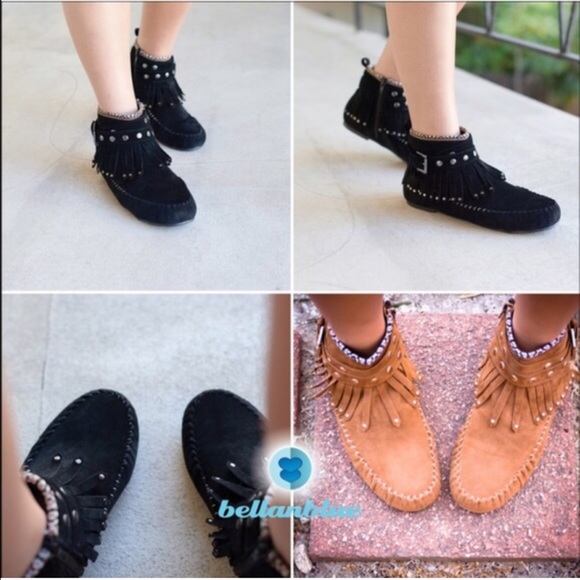 π¨1 HR SALEπ¨The GEMMA fringe Booties - BLACK - Picture 4 of 4