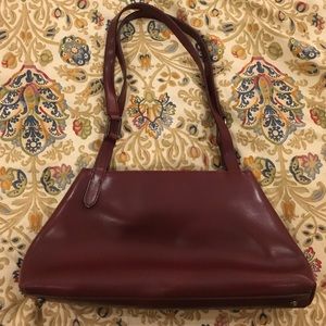 Furla burgundy leather shoulder bag