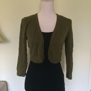 Oscar de la Renta olive green shrug