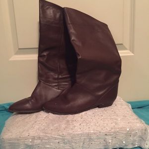 Brown FLINGS leather boots
