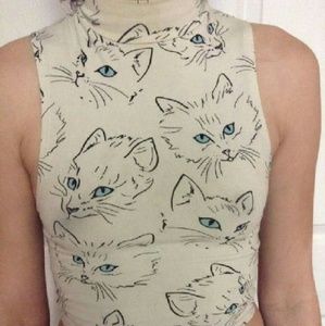 Urban outfitters kitty crop top