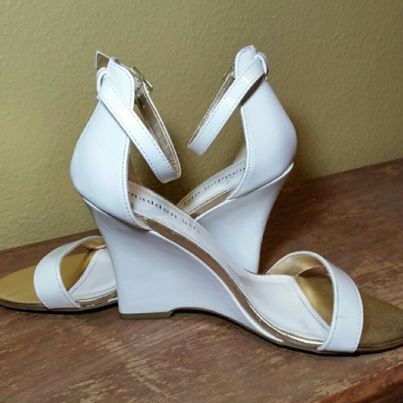Madden Girl White Wedges