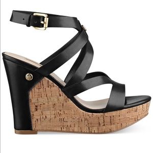 Guess black wedge sandals