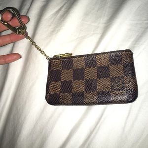 Louis Vuitton brown checker key chain