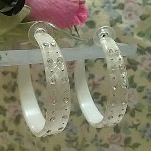 Earring Loops with Clear Stones