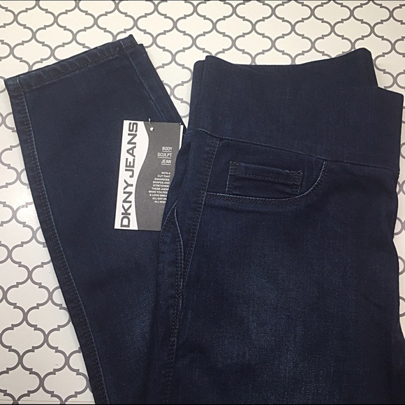 Darker Blue Sculpted Jean Leggings - Picture 3 of 4