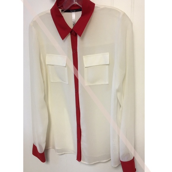 Kensie Tops - Sheer Kensie Shirt- fabulous Holiday Shirt!