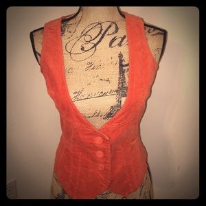 orange corduroy vest