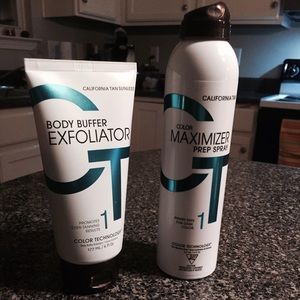 California Tan sunless prep spray and body buffer